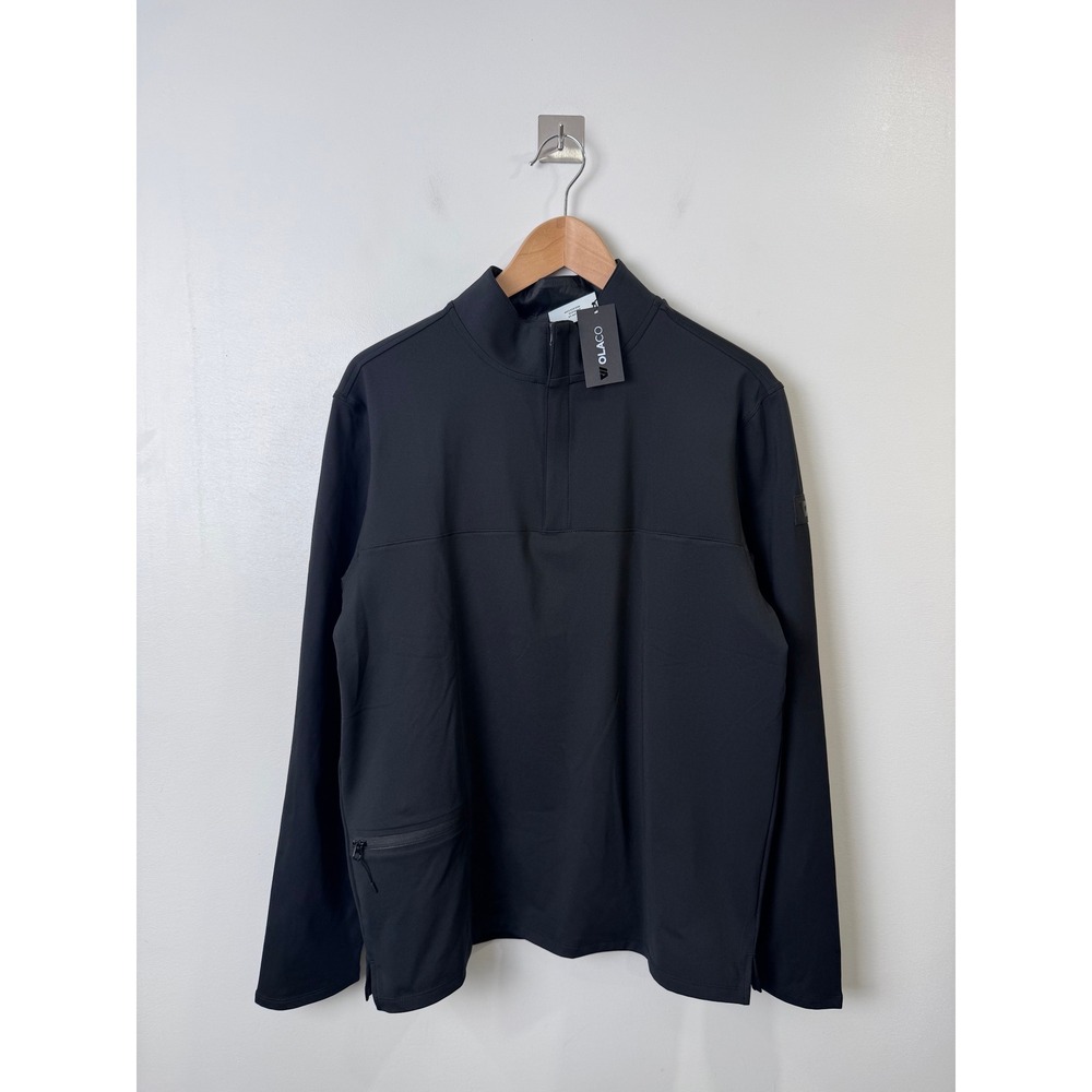 NWT Wolaco Men Black Quarter Zip Athletic Pullover Way Of Life Size Medium